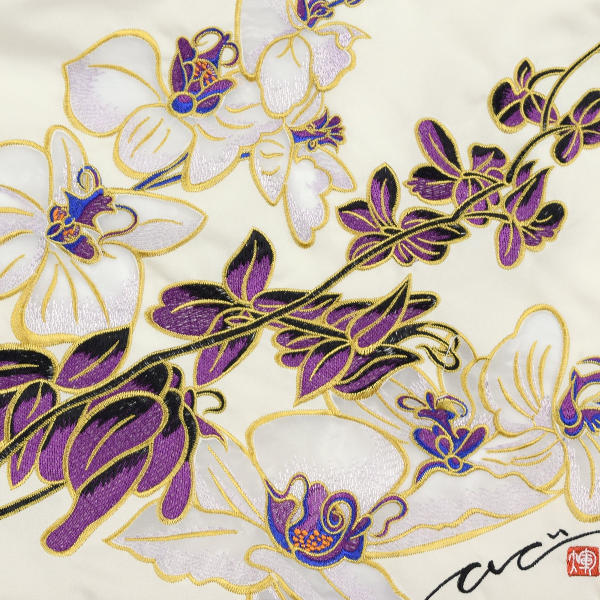 キーヤン 胡蝶蘭カットワーク刺繍 防水・撥水トートバッグ