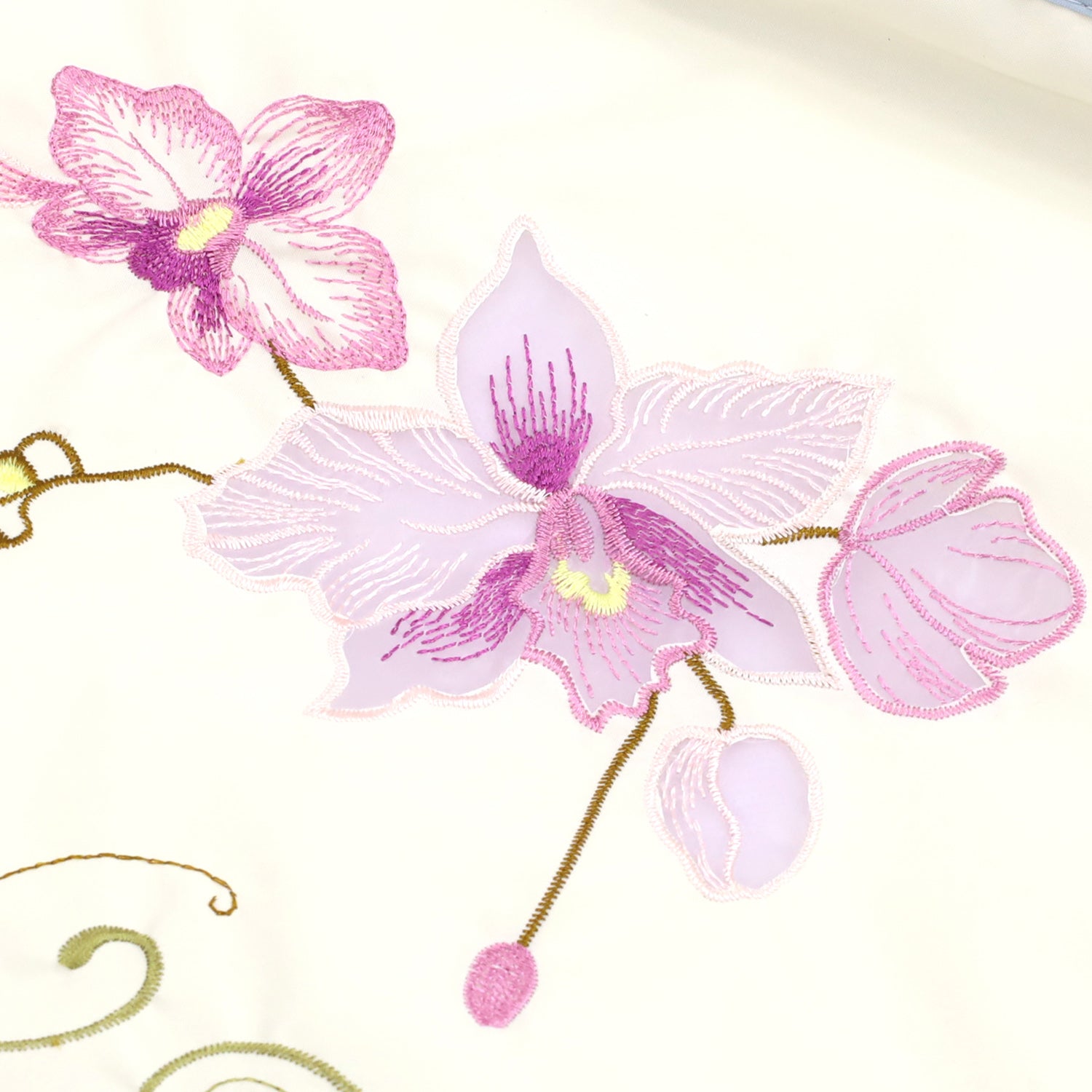 蘭花オーガンジー刺繍 防水・撥水トートバッグ