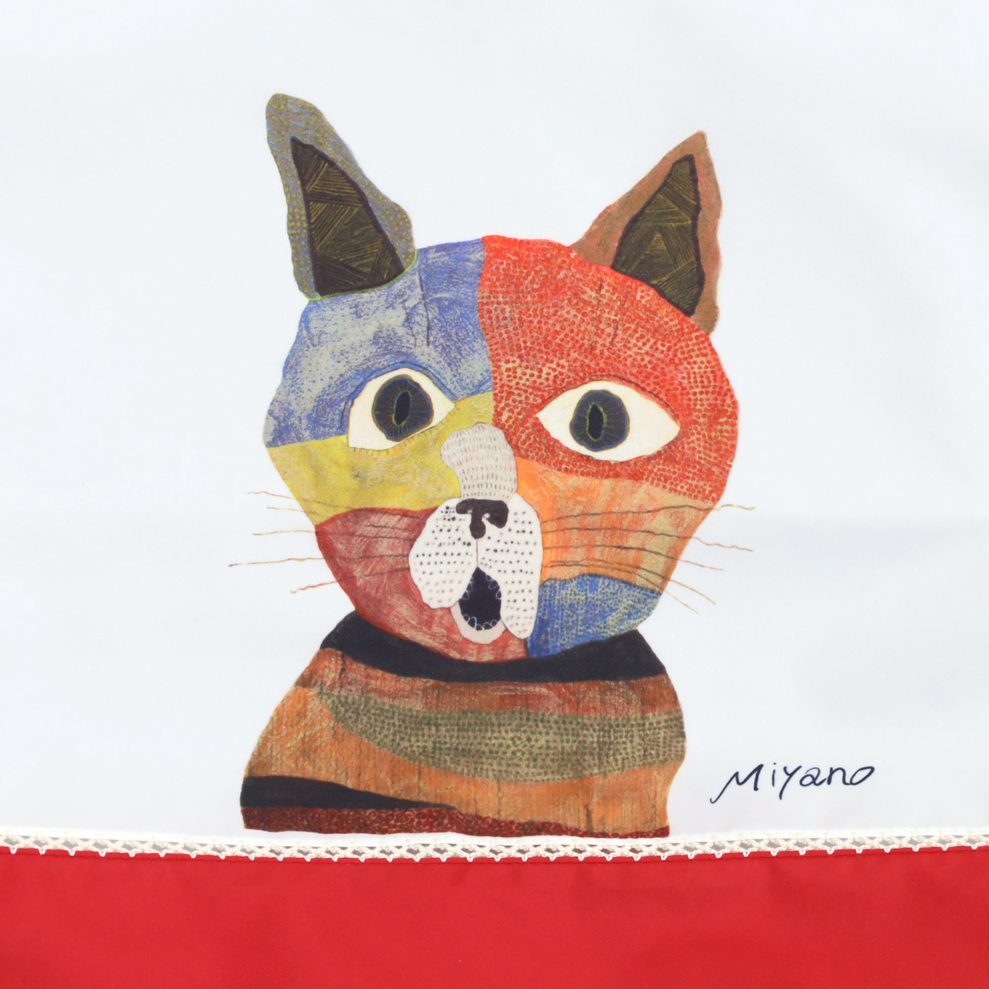 加悦雅乃「カラフルCAT」プリント 防水・撥水トートバッグ