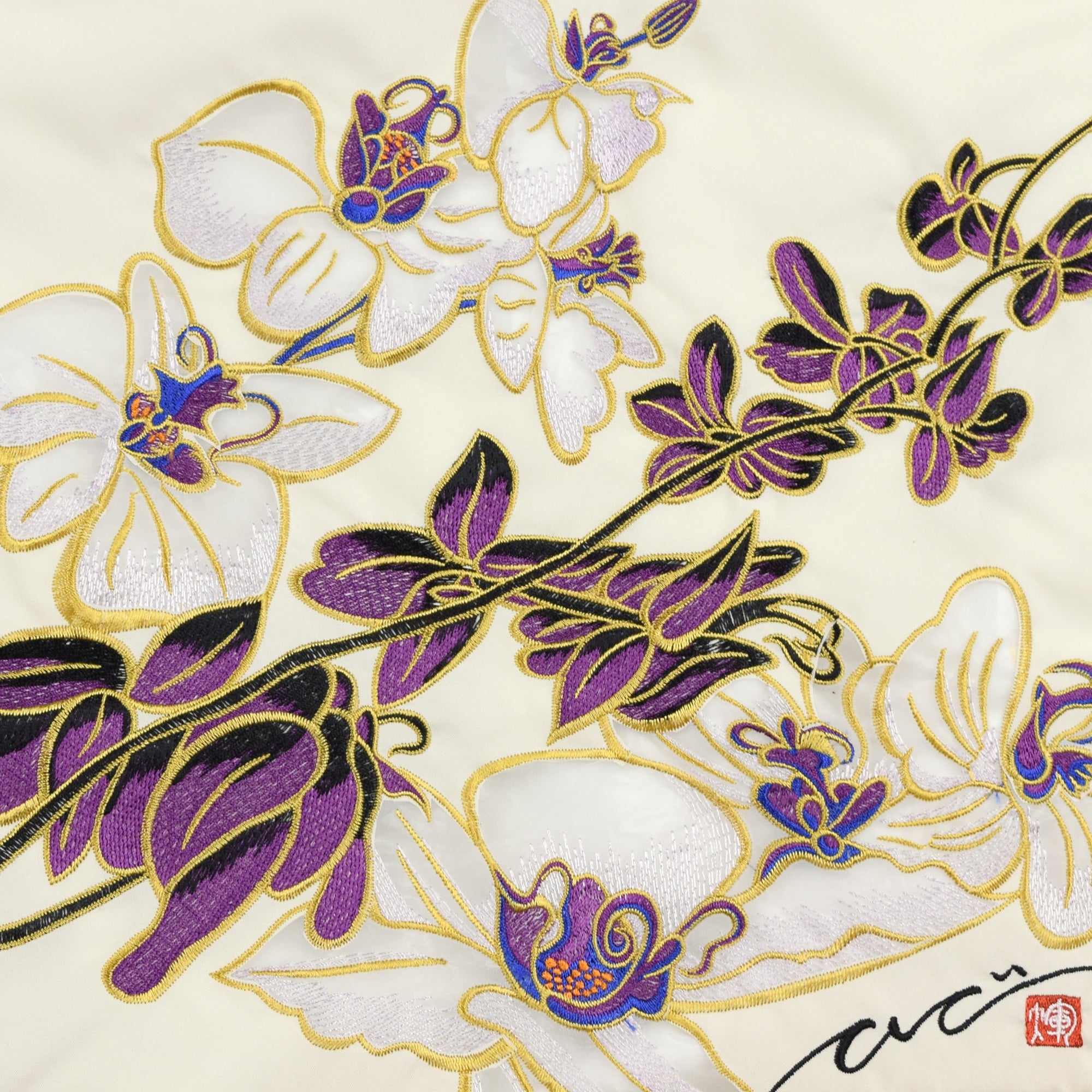 キーヤン 胡蝶蘭カットワーク刺繍 防水・撥水トートバッグ