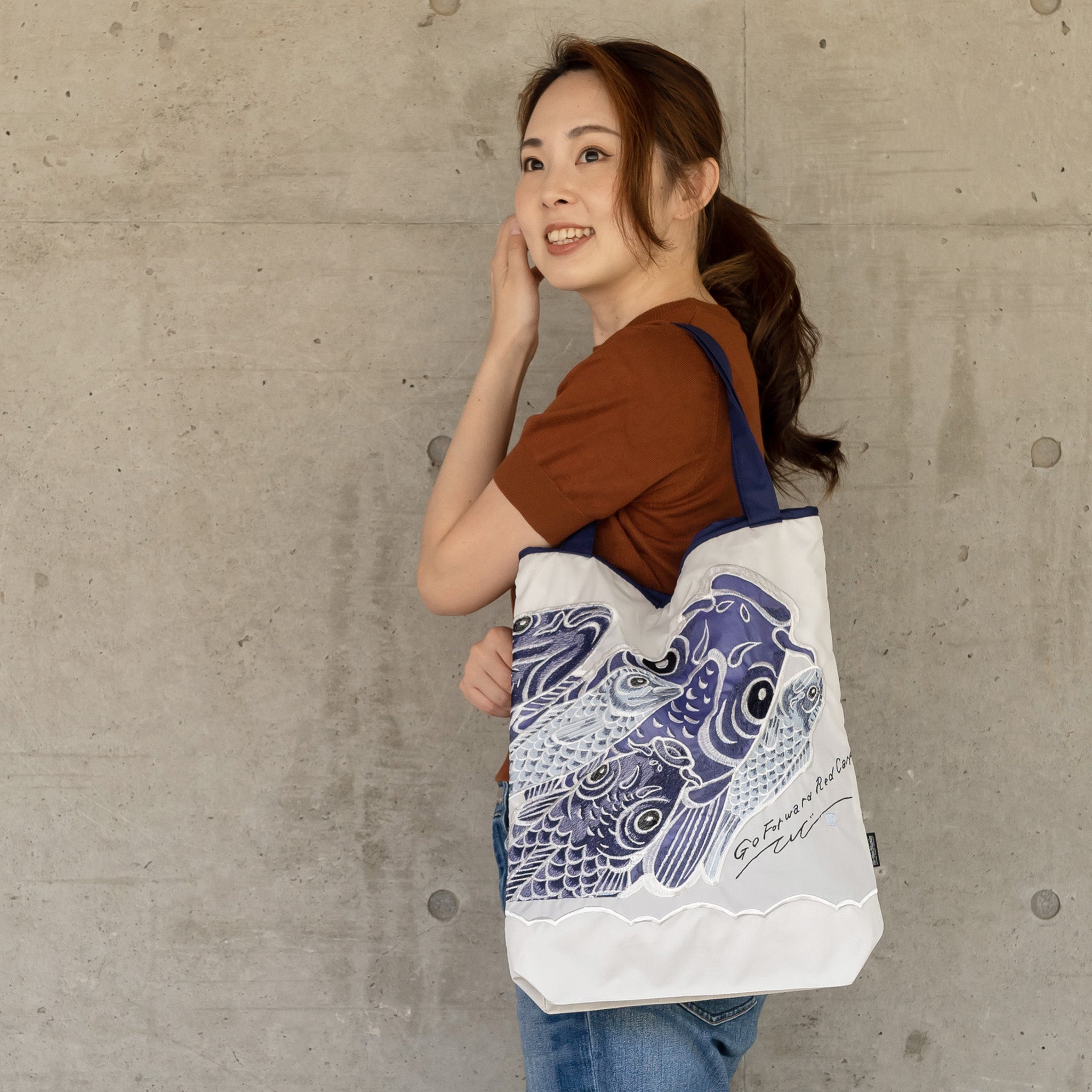 キーヤン カープカットワーク刺繍 防水・撥水トートバッグ