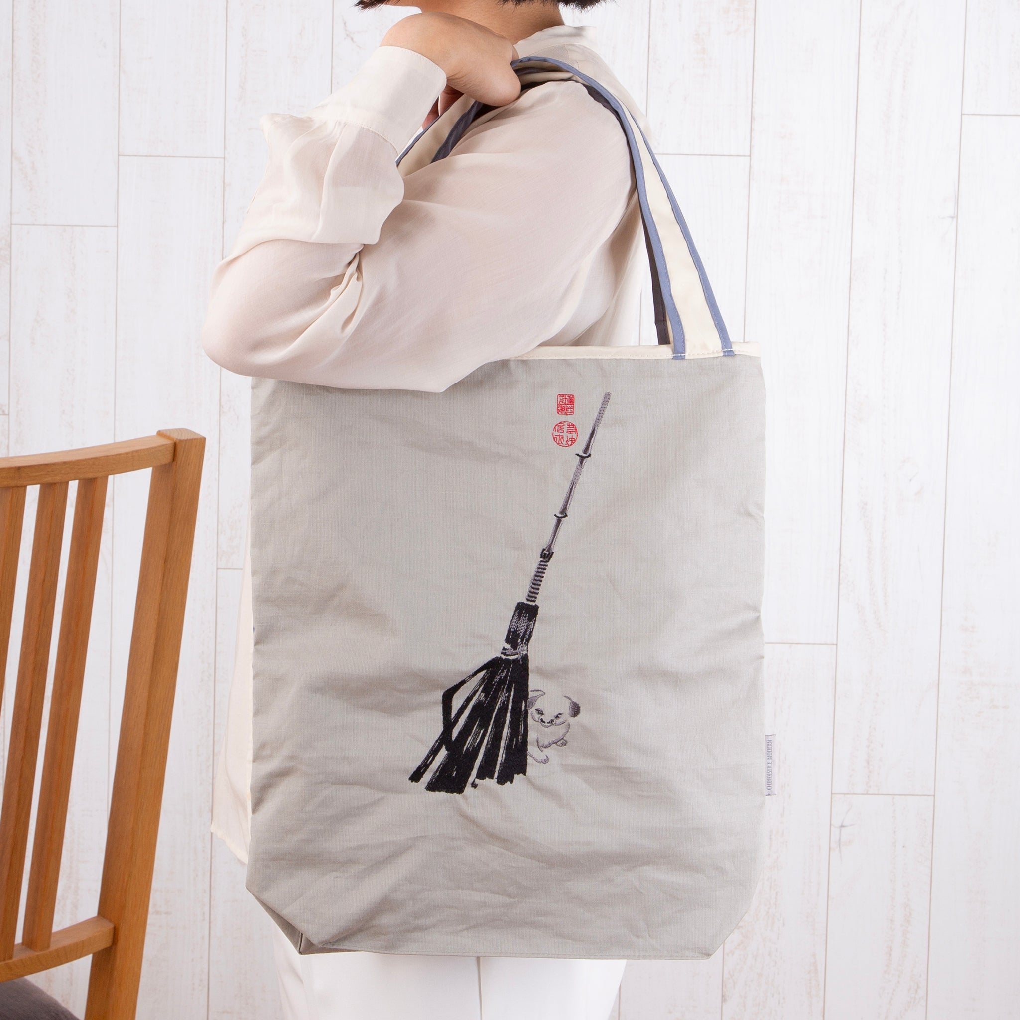 鳥獣戯画・伊藤若冲 刺繍 防水・撥水トートバッグ/伊藤若冲