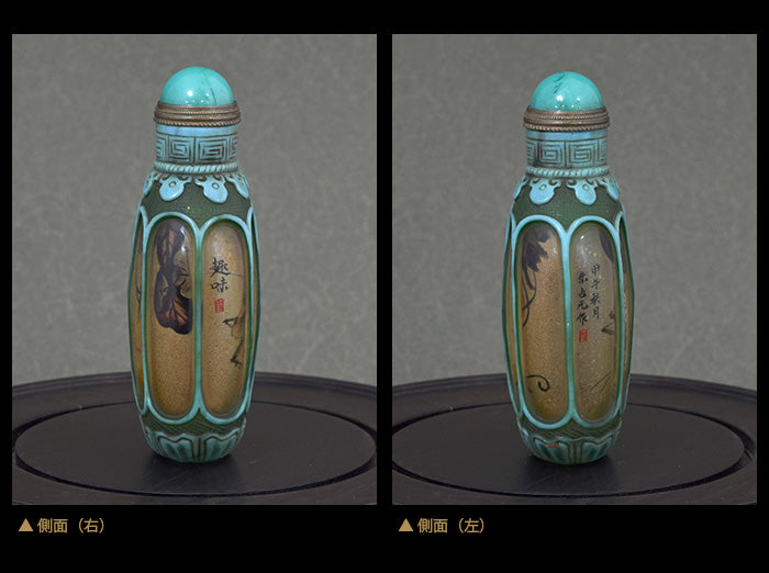 周り窓の中の幸運を呼ぶ コオロギ 鼻煙壺210918