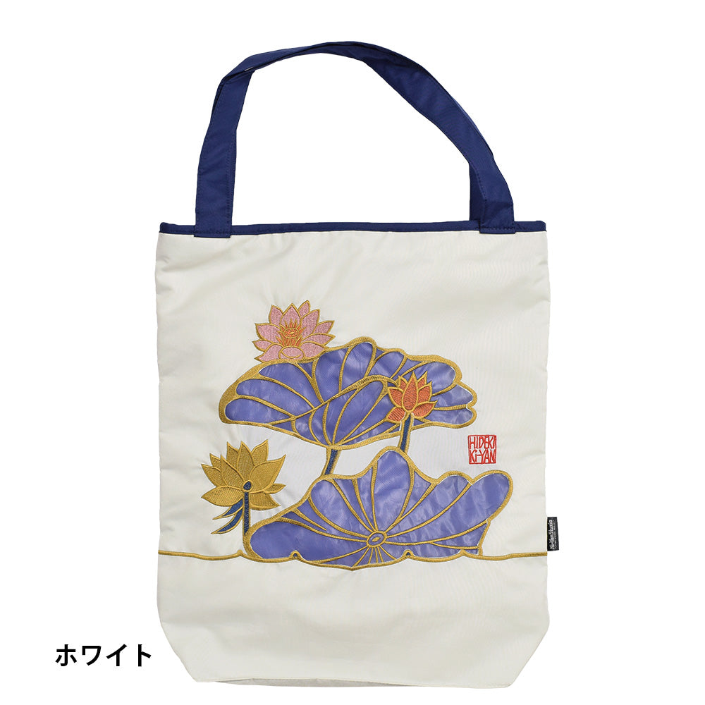 キーヤンカットワーク刺繍 防水・撥水トートバッグ/蓮花