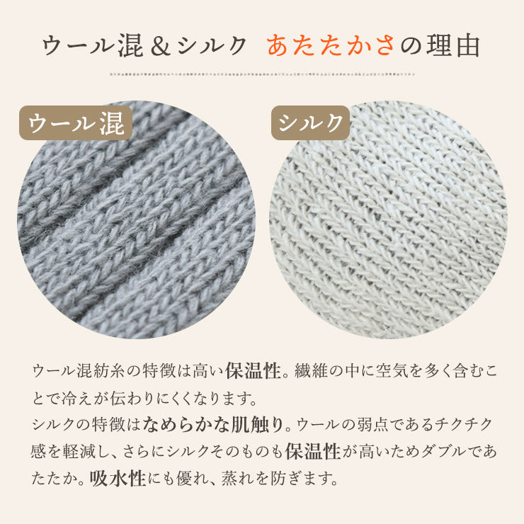 日本製 あたたかシルク&ウール アームウォーマー