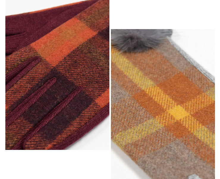 5本指スマホ対応 ウールカシミヤ手袋