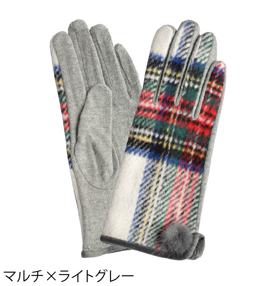 5本指スマホ対応 ウールカシミヤ手袋