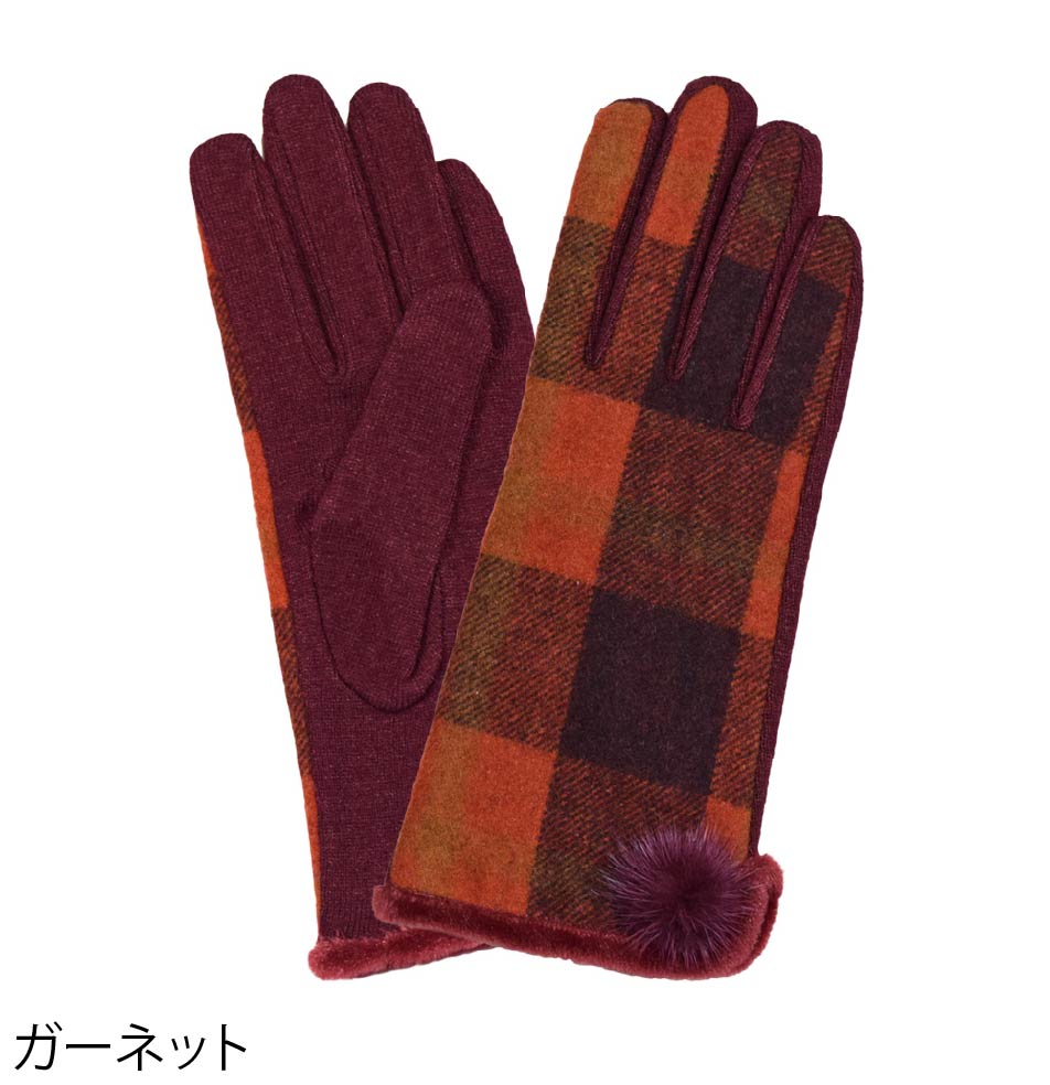 5本指スマホ対応 ウールカシミヤ手袋