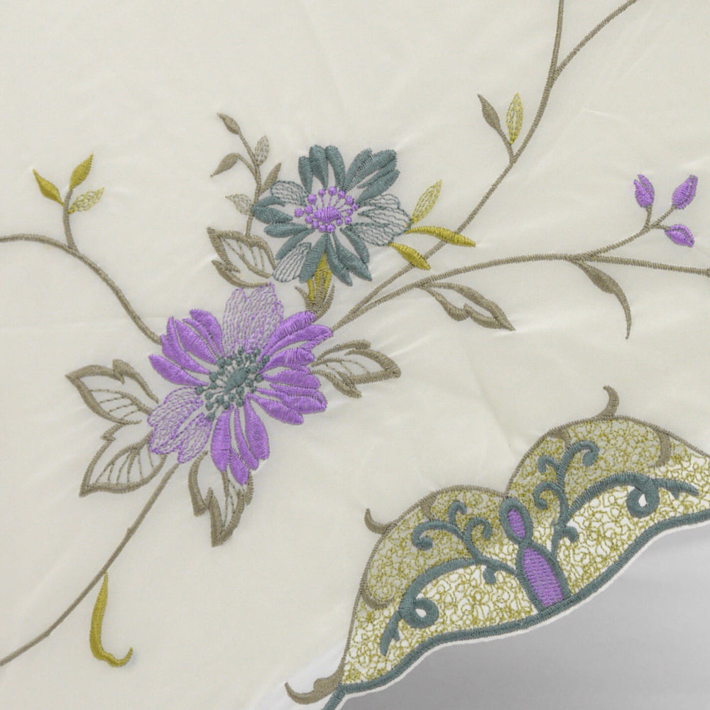 花鳥刺繍晴雨兼用 ミニ折りたたみ日傘&イニシャル手元セット