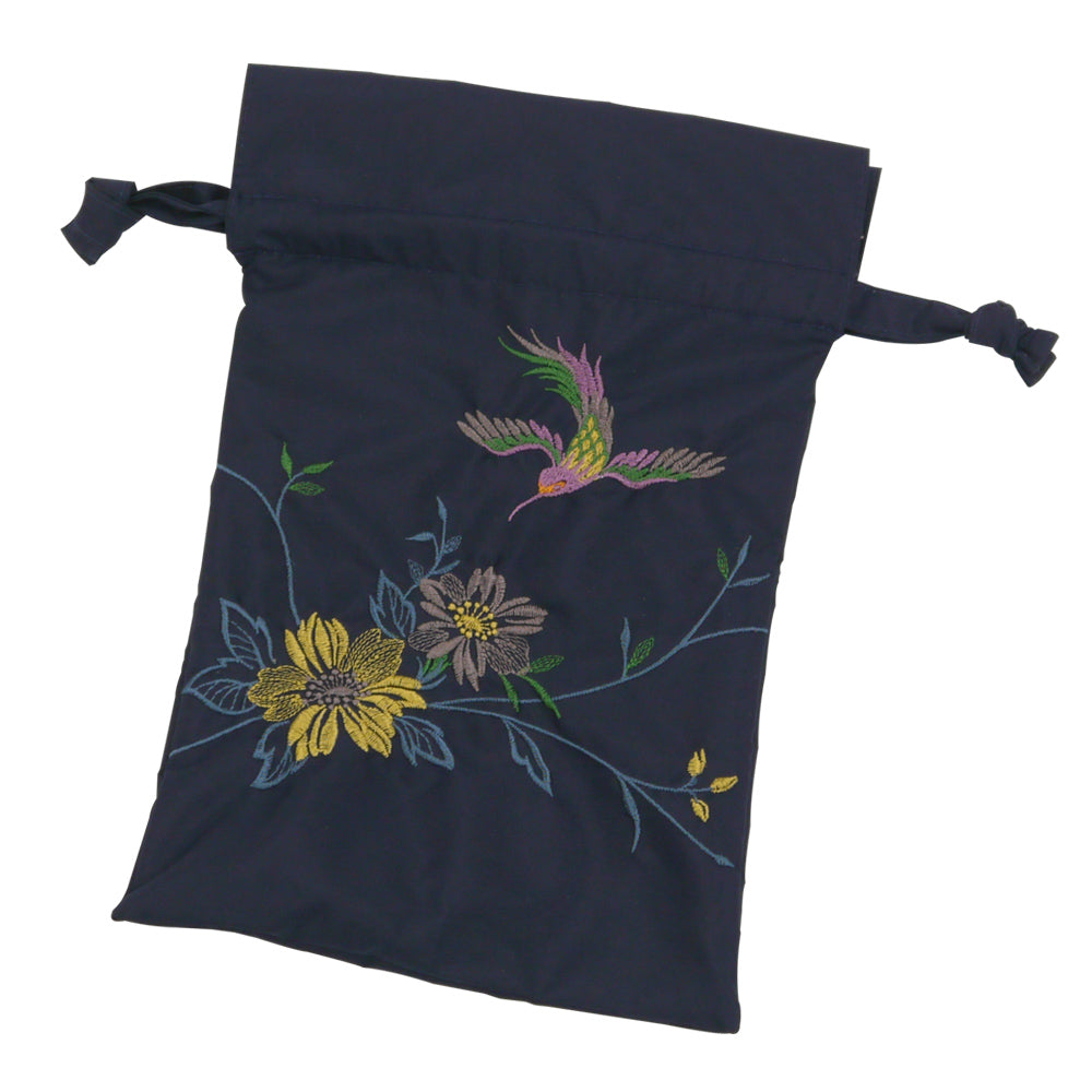 花鳥刺繍晴雨兼用 ミニ折りたたみ日傘&イニシャル手元セット