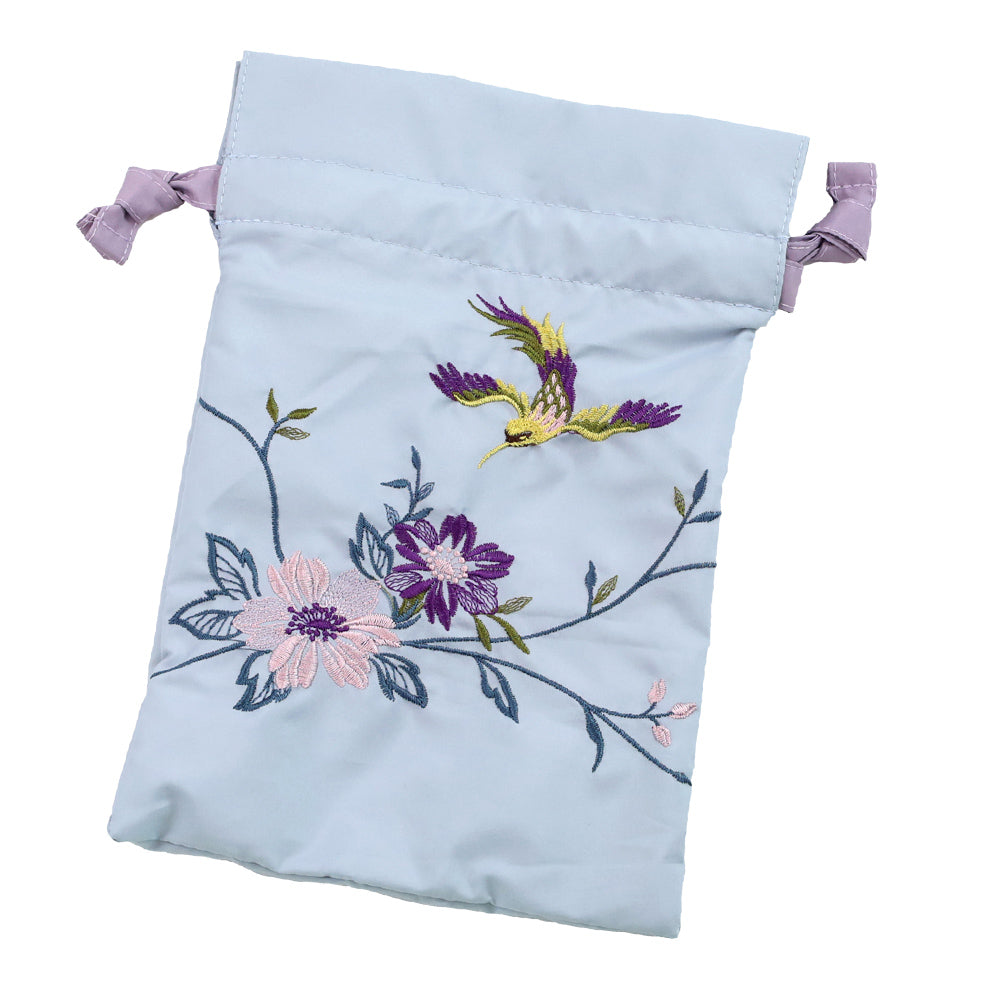 花鳥刺繍晴雨兼用 ミニ折りたたみ日傘&イニシャル手元セット