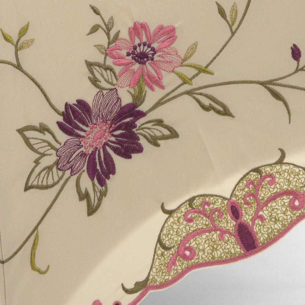 花鳥刺繍かわず張り晴雨兼用ショート折りたたみ日傘