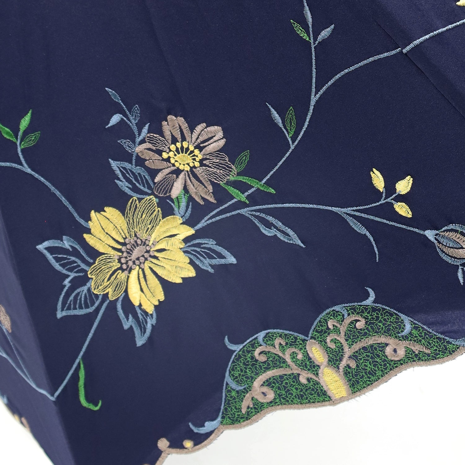 花鳥刺繍かわず張り 晴雨兼用長日傘