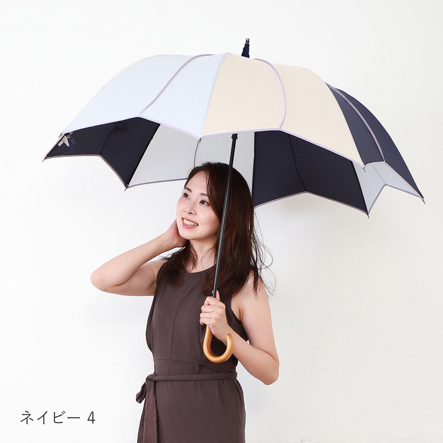 フラワースタイル大判 ジャンプ 深張りアンブレラ