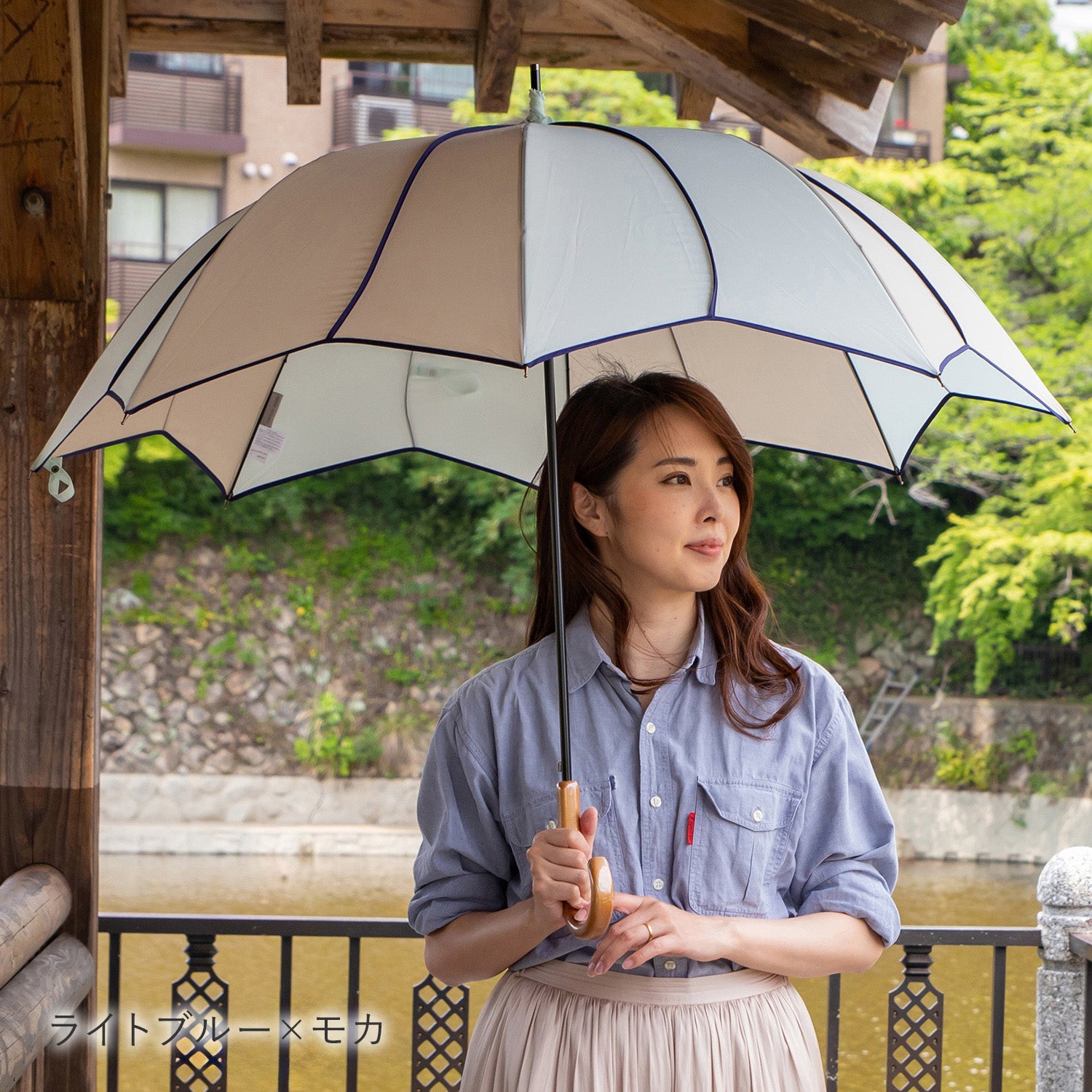 フラワースタイル大判 ジャンプ 深張りアンブレラ