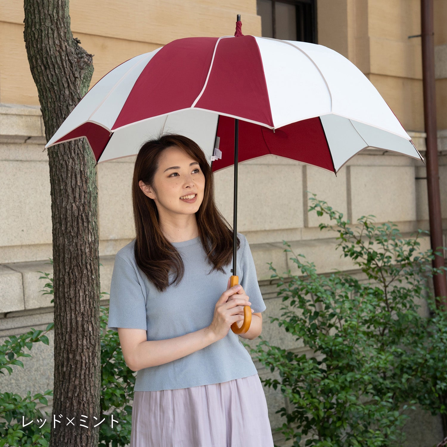 フラワースタイル大判 ジャンプ 深張りアンブレラ