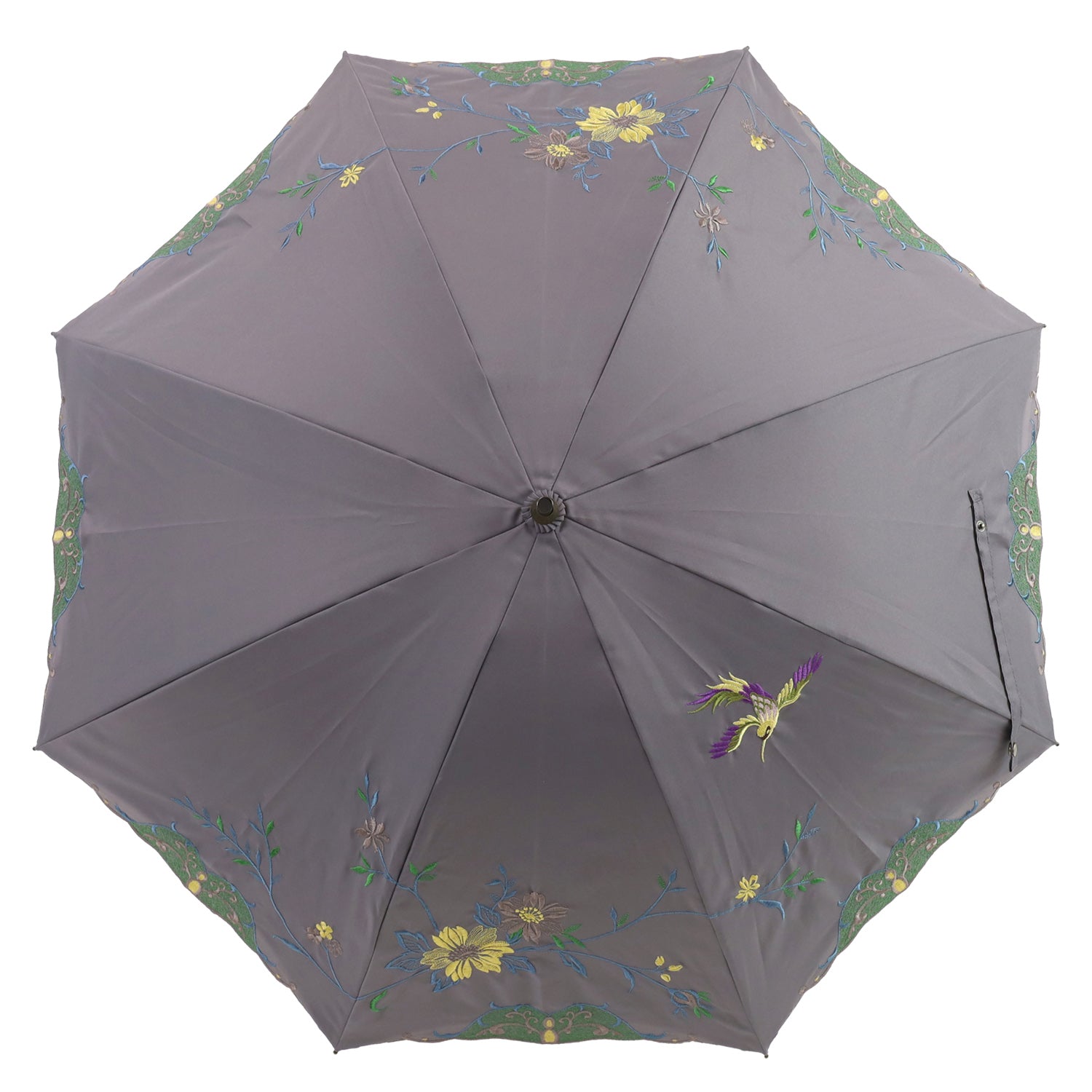 花鳥刺繍かわず張り 晴雨兼用ショート長日傘