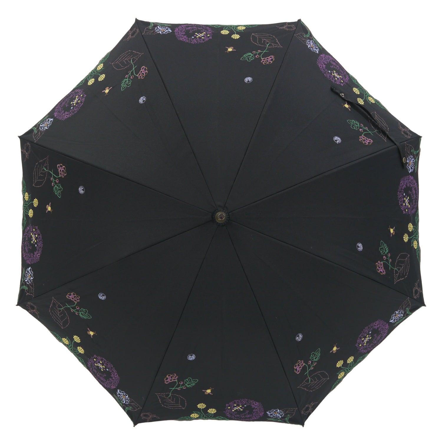 ボタニカル刺繍かわず張り 晴雨兼用ショート長日傘