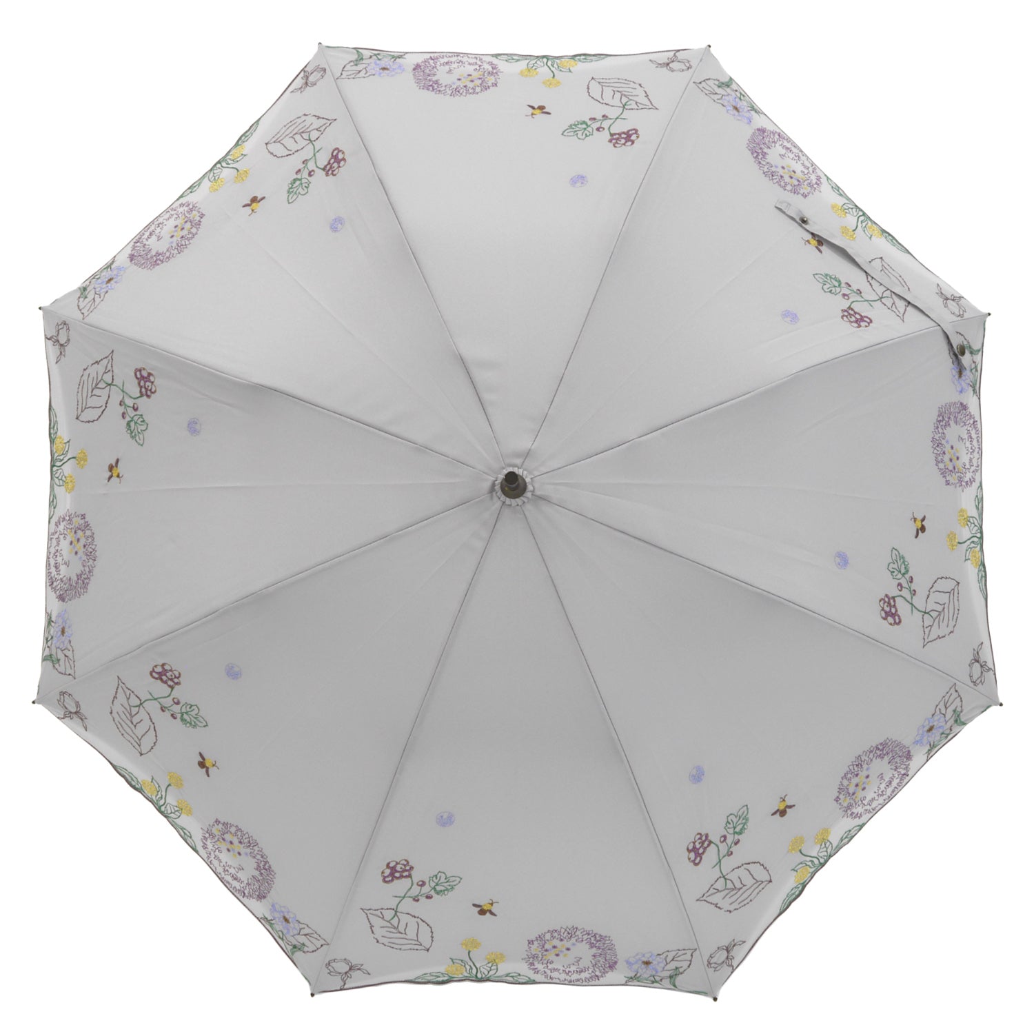 ボタニカル刺繍かわず張り 晴雨兼用ショート長日傘