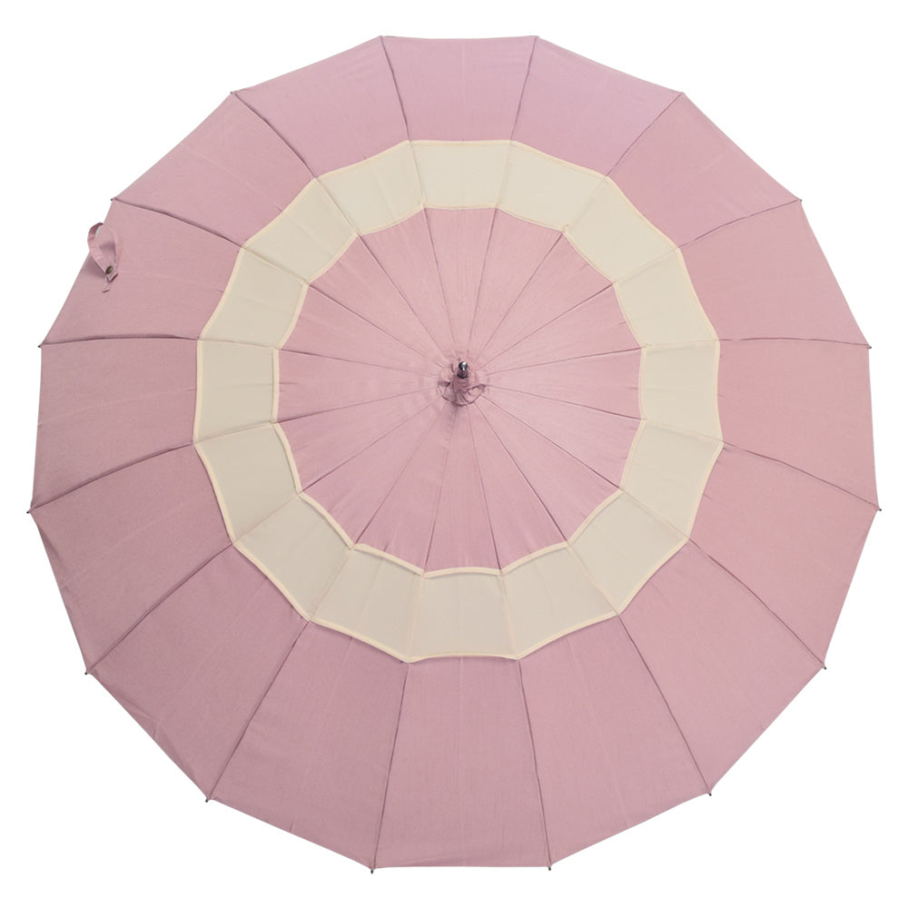 シャンタン&寒竹手元 蛇の目16本骨雨傘