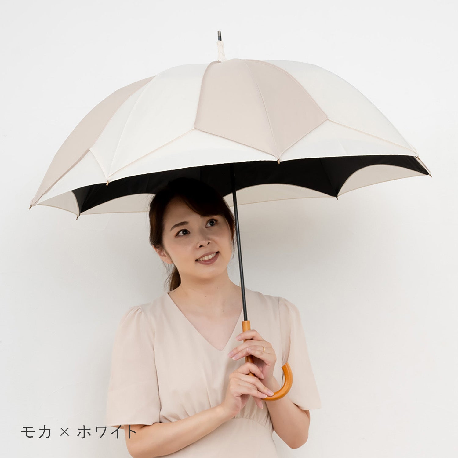 推しカラー トリコパイピングかわず張り晴雨兼用長日傘