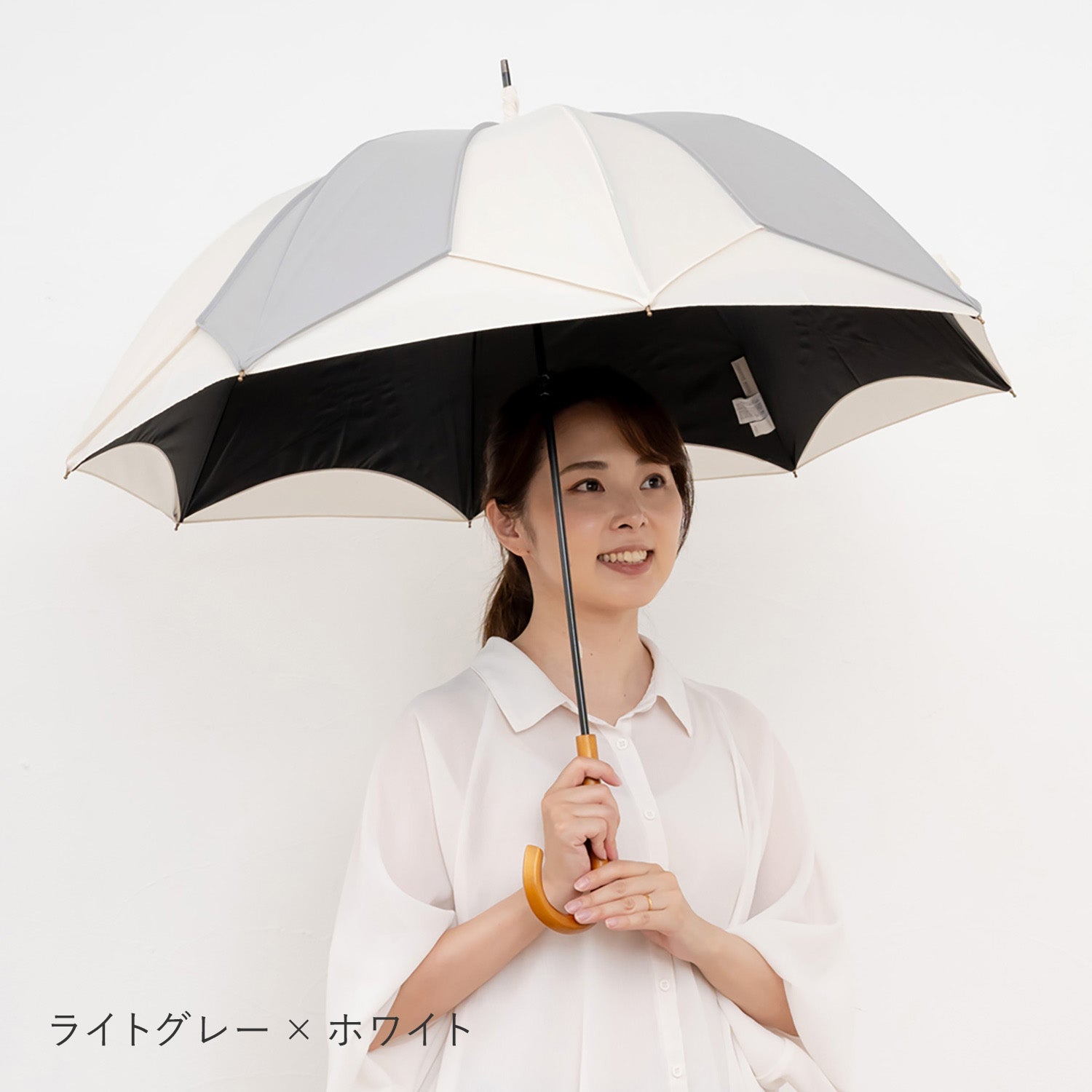 推しカラー トリコパイピングかわず張り晴雨兼用長日傘