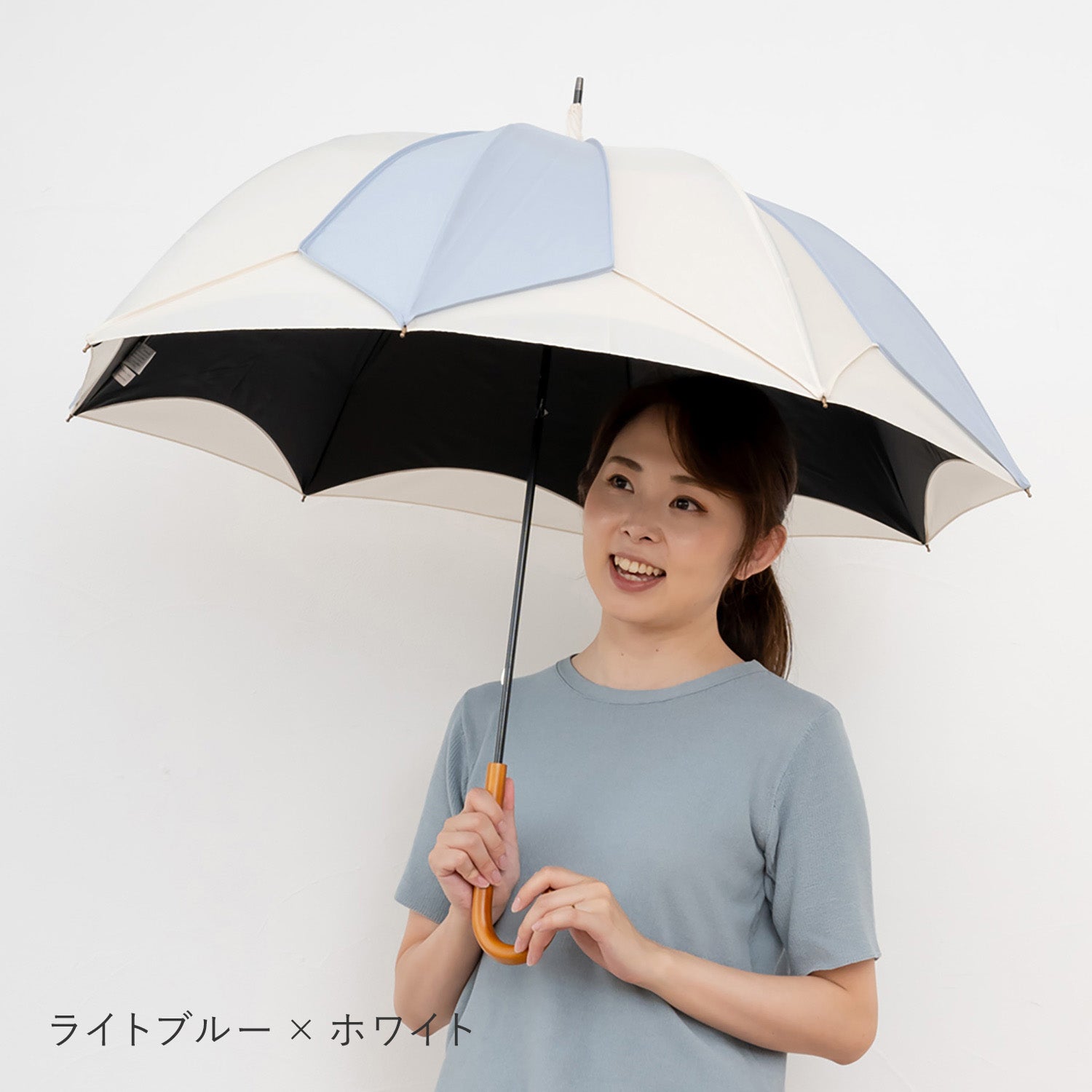 推しカラー トリコパイピングかわず張り晴雨兼用長日傘