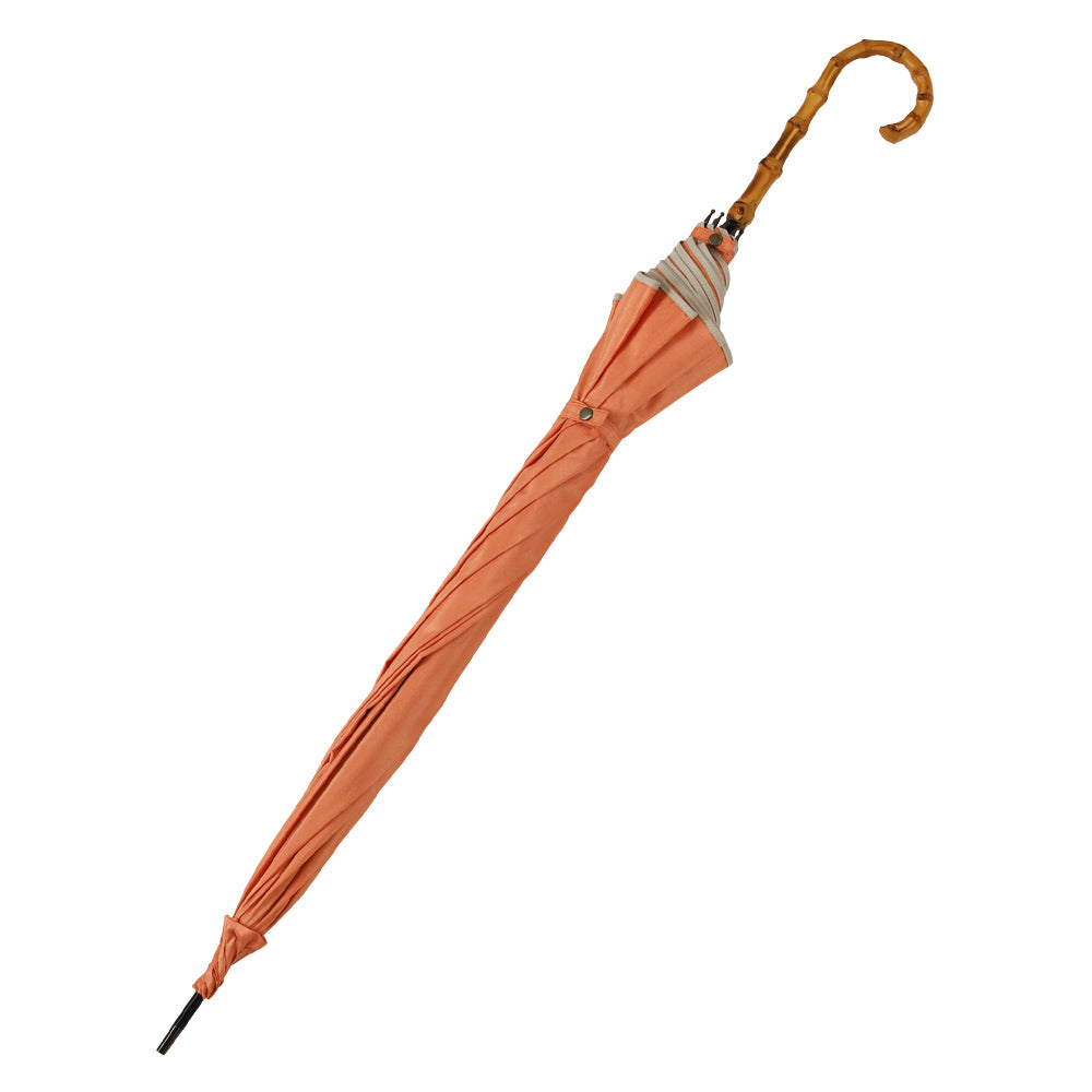 シャンタン&寒竹手元 パイピング 小鳥刺繍雨傘