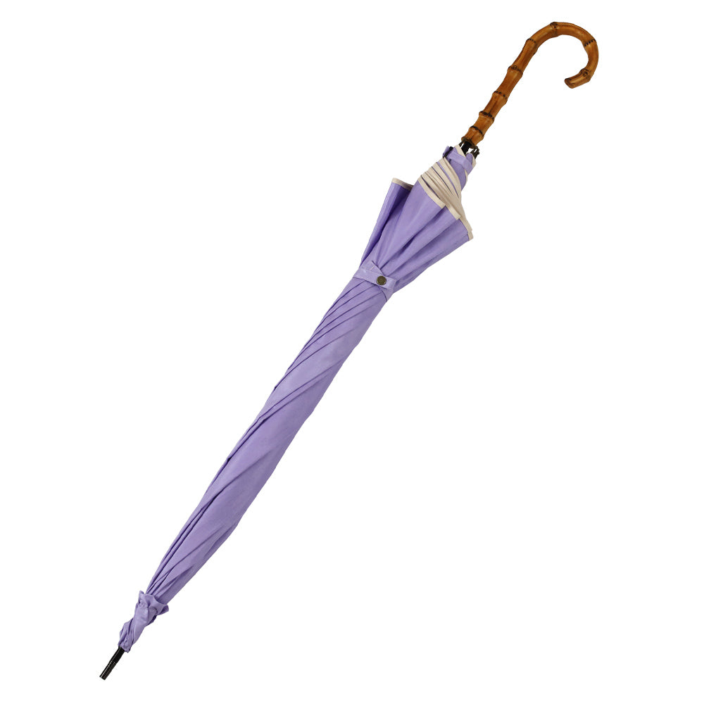 シャンタン&寒竹手元 パイピング 小鳥刺繍雨傘