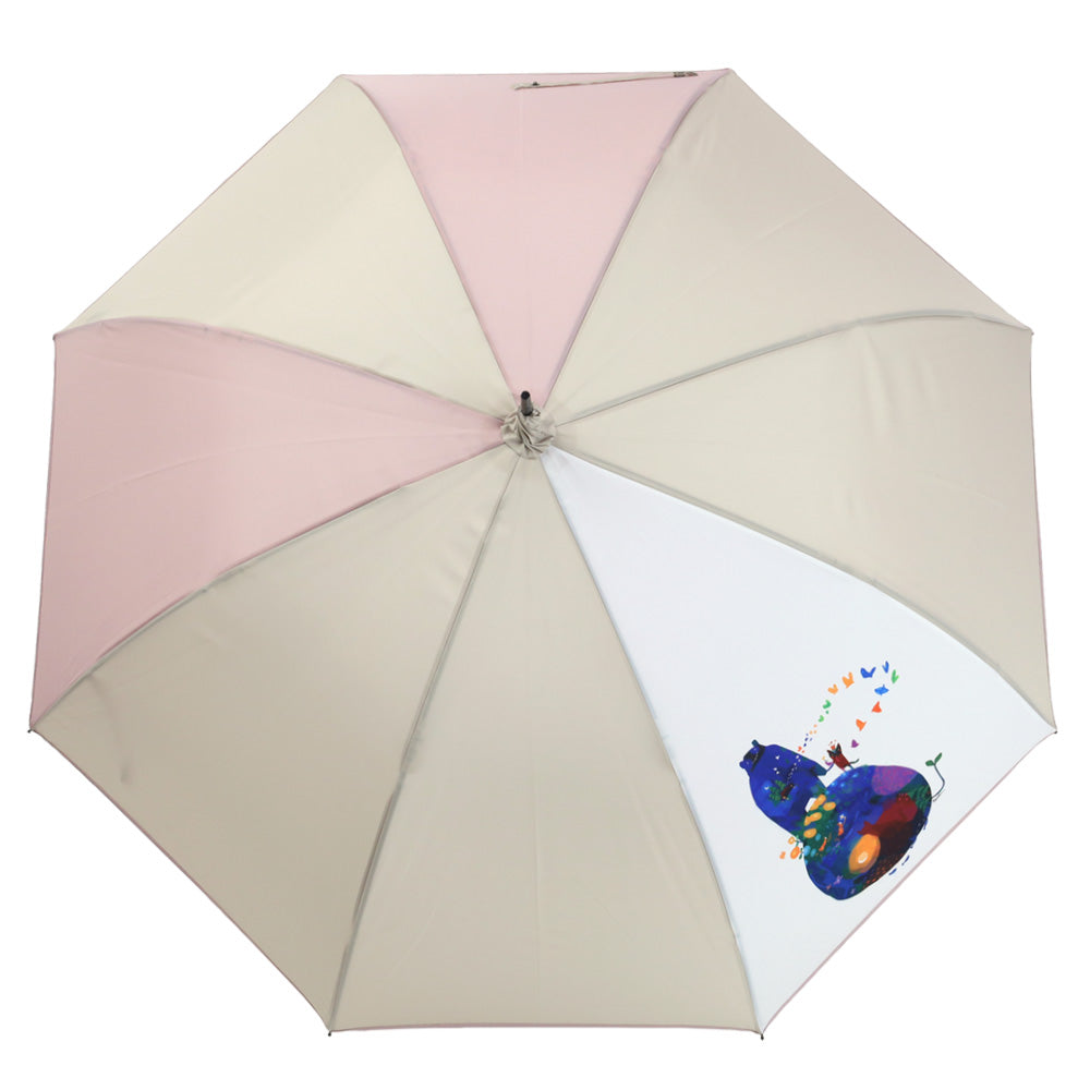 深尾竜騎 猫イラストプリント 大判 ジャンプ アンブレラ