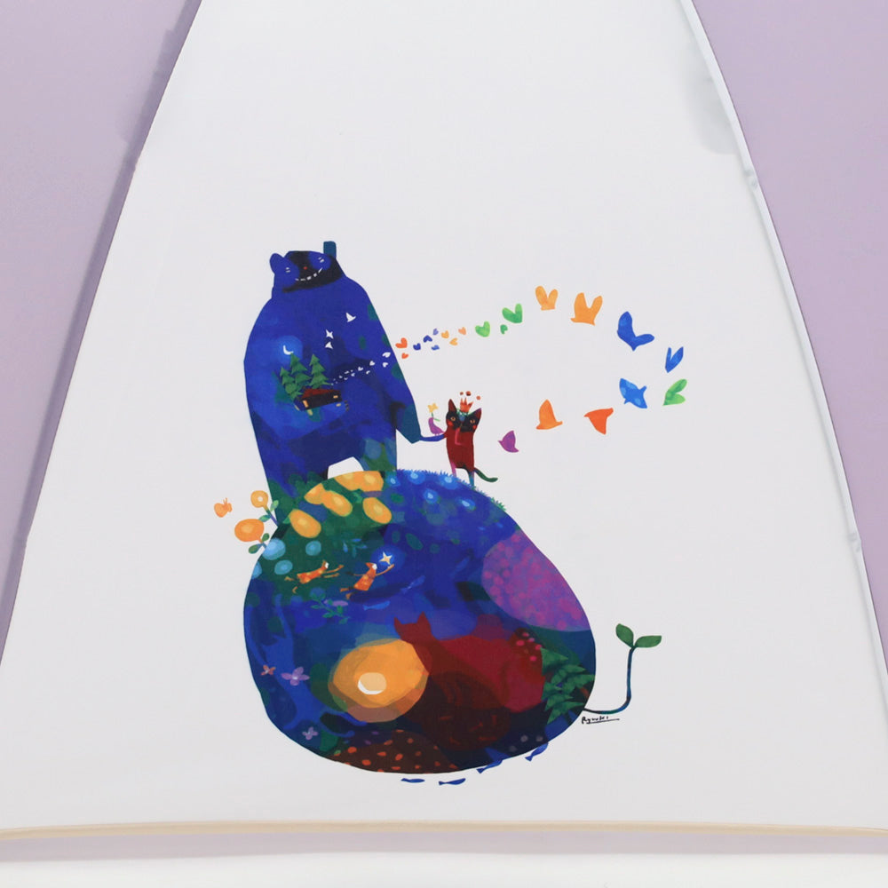 深尾竜騎 猫イラストプリント 大判 ジャンプ アンブレラ