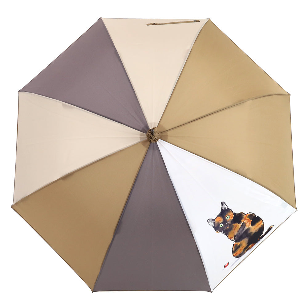 ハラミチヨ 猫イラストプリント 大判 ジャンプ アンブレラ