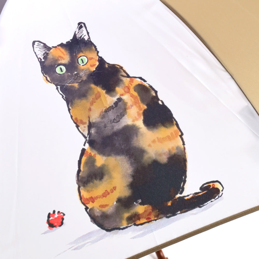 ハラミチヨ 猫イラストプリント 大判 ジャンプ アンブレラ