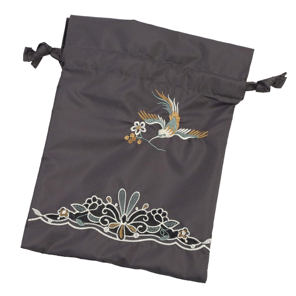 花鳥オーガンジーカットワーク刺繍晴雨兼用 ミニ折りたたみ日傘