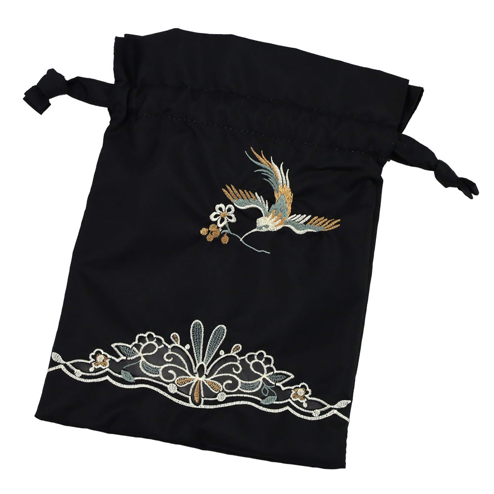 花鳥オーガンジーカットワーク刺繍晴雨兼用 ミニ折りたたみ日傘