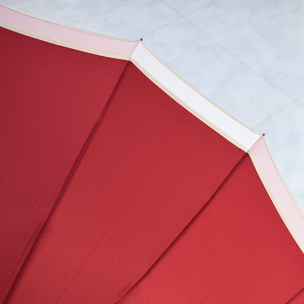 トリコロールパイピング 16本骨雨傘