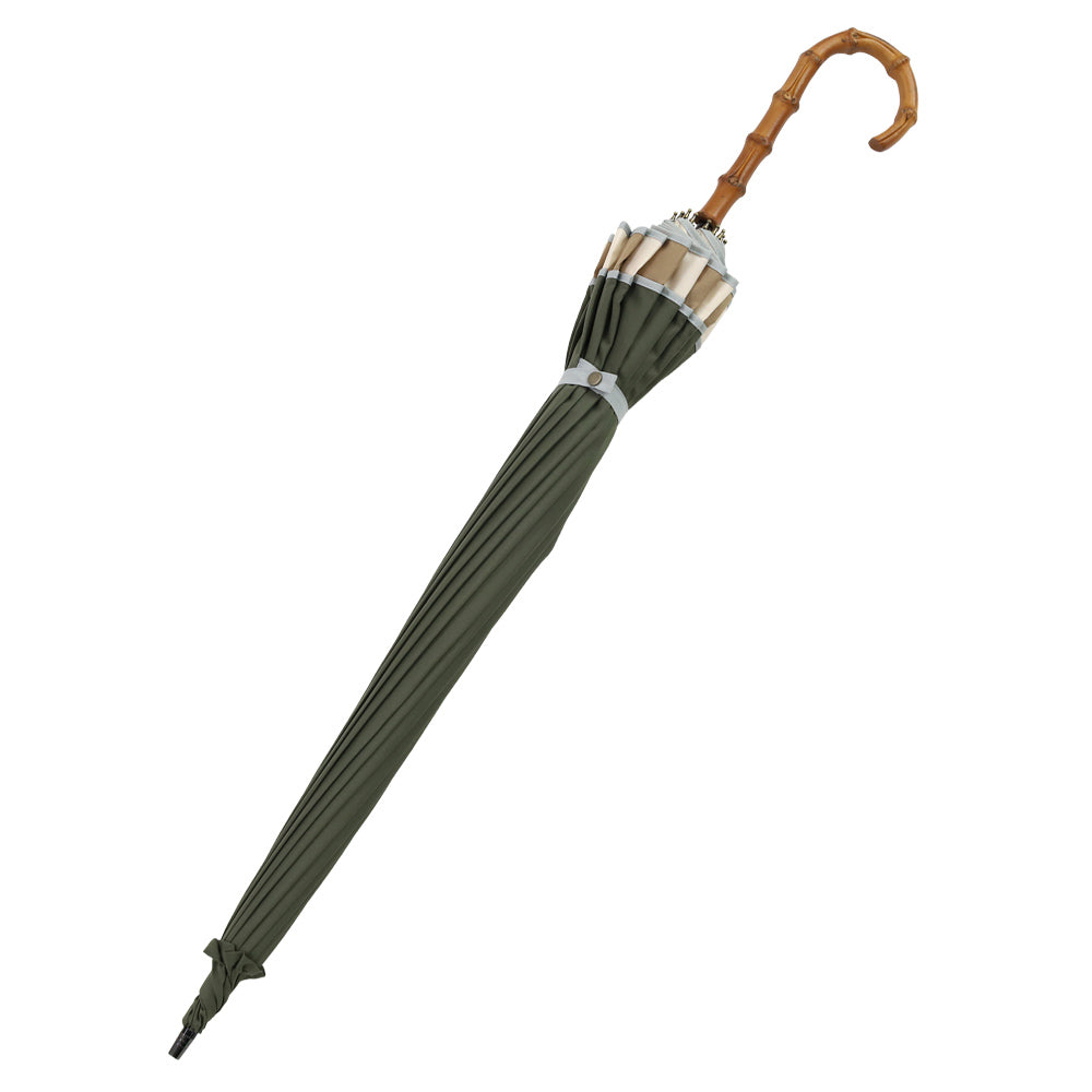 トリコロールパイピング 16本骨雨傘