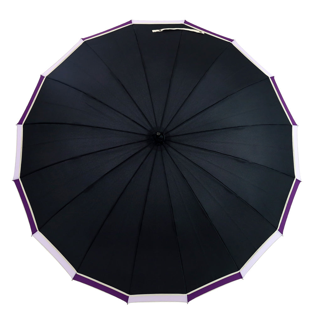 トリコロールパイピング 16本骨雨傘