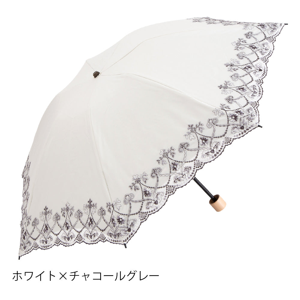 マーブル刺繍晴雨兼用 ミニ折りたたみ日傘
