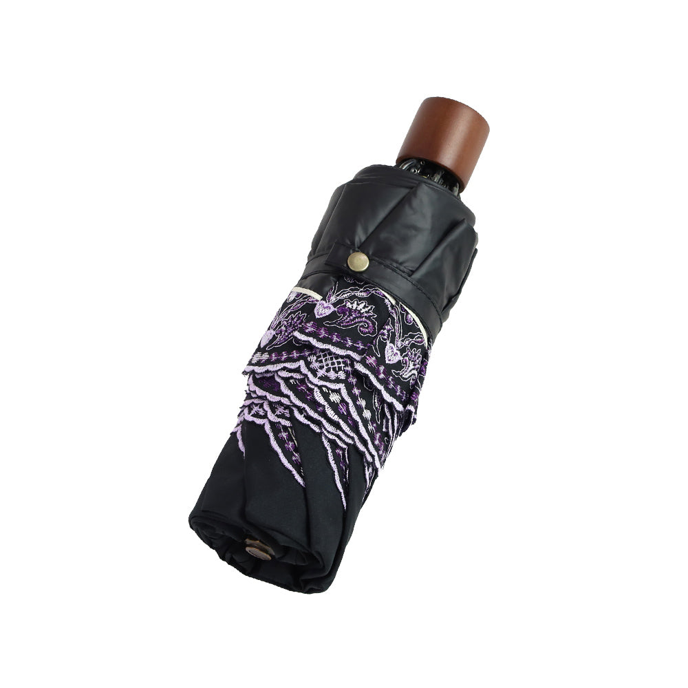 マーブル刺繍晴雨兼用 ミニ折りたたみ日傘