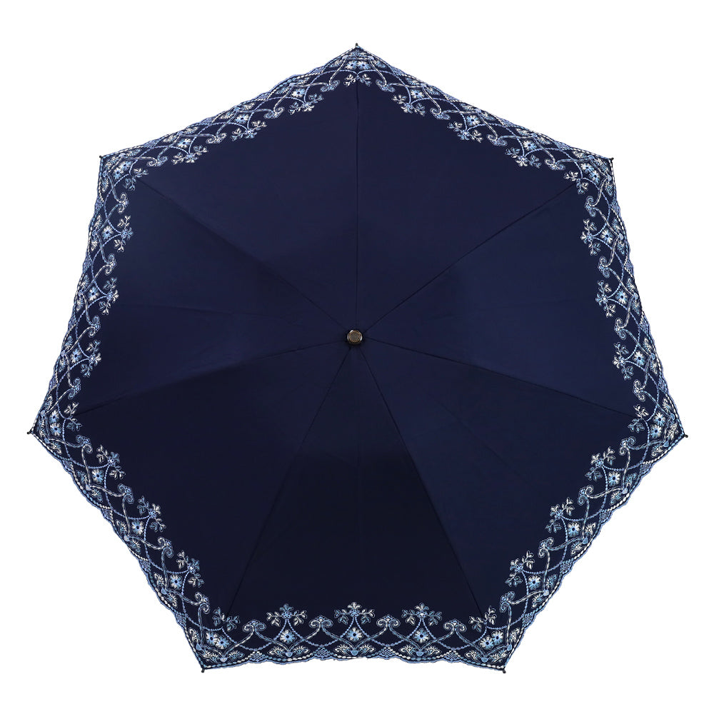 マーブル刺繍晴雨兼用 ミニ折りたたみ日傘