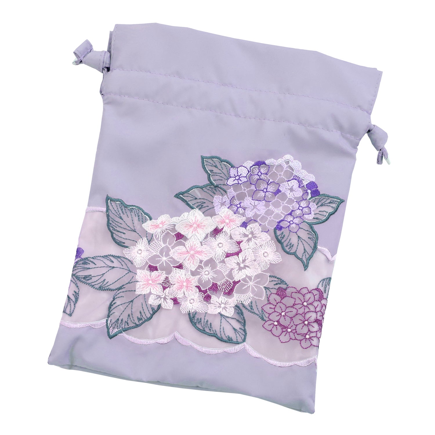 紫陽花オーガンジーカットワーク刺繍晴雨兼用 ミニ折りたたみ日傘