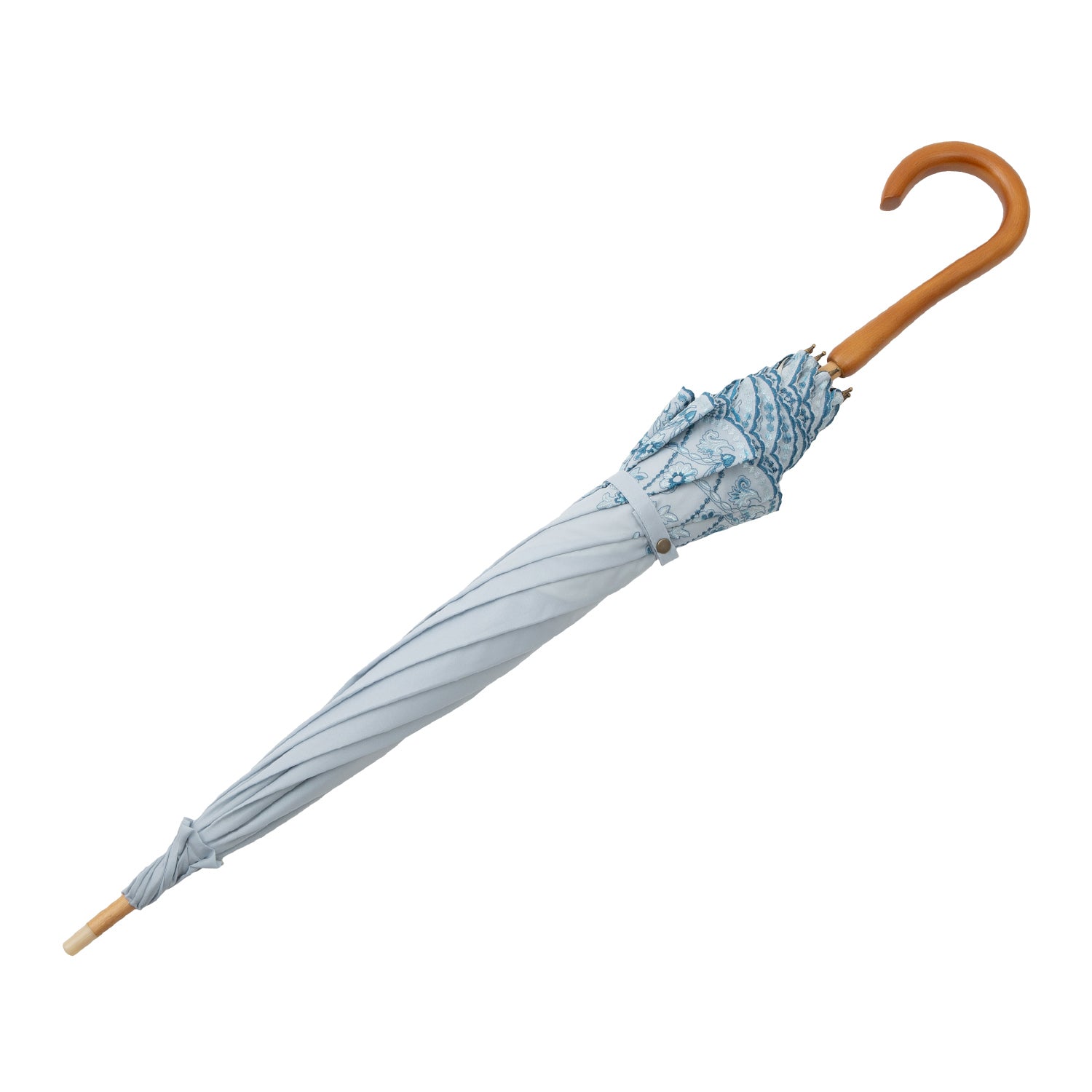 マーブル刺繍かわず張り 晴雨兼用長日傘