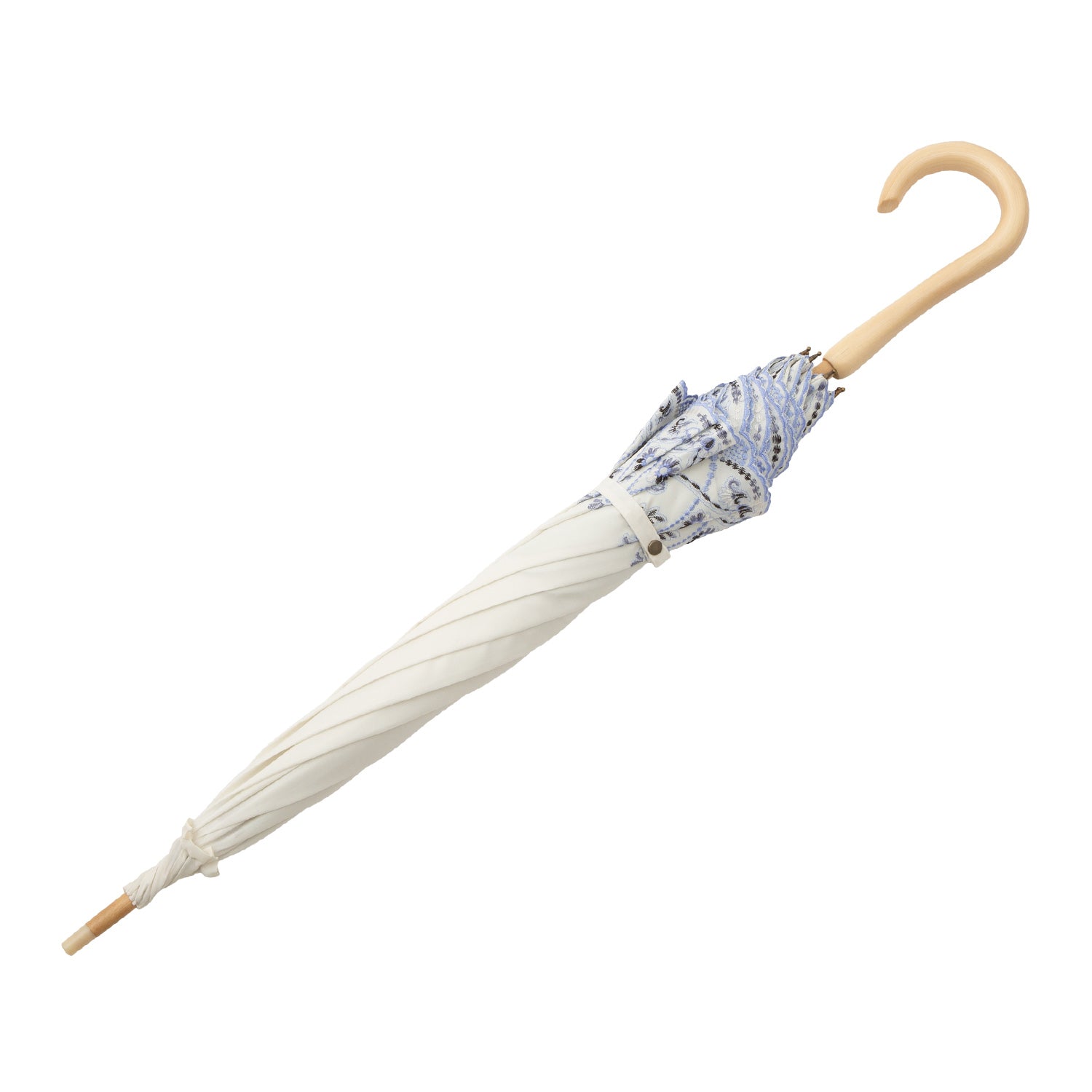 マーブル刺繍かわず張り 晴雨兼用長日傘