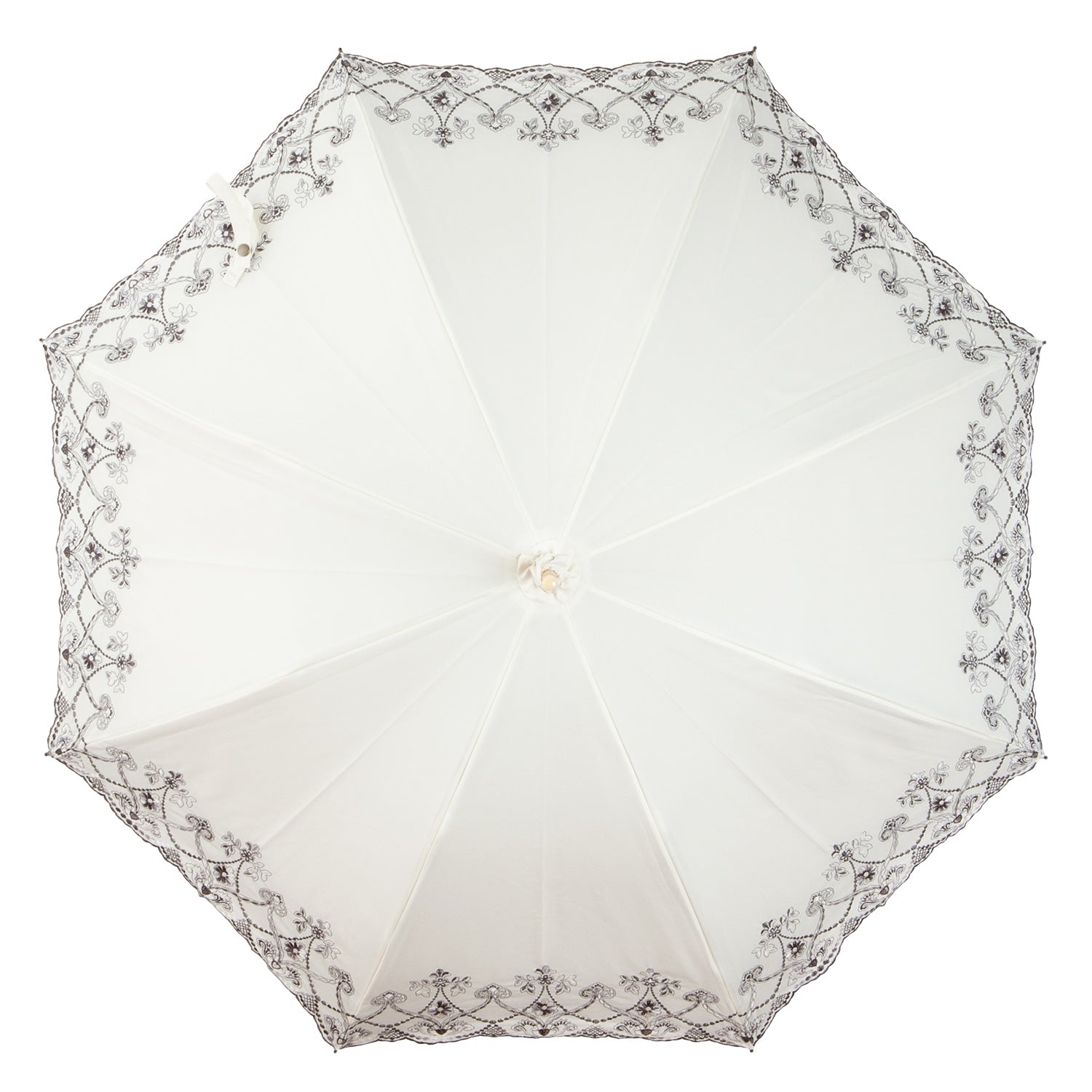 マーブル刺繍かわず張り 晴雨兼用長日傘