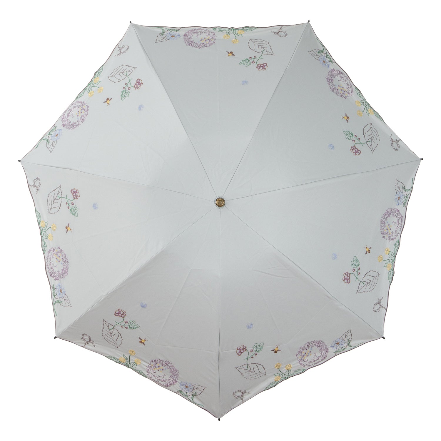 ボタニカル刺繍晴雨兼用 ミニ折りたたみ日傘