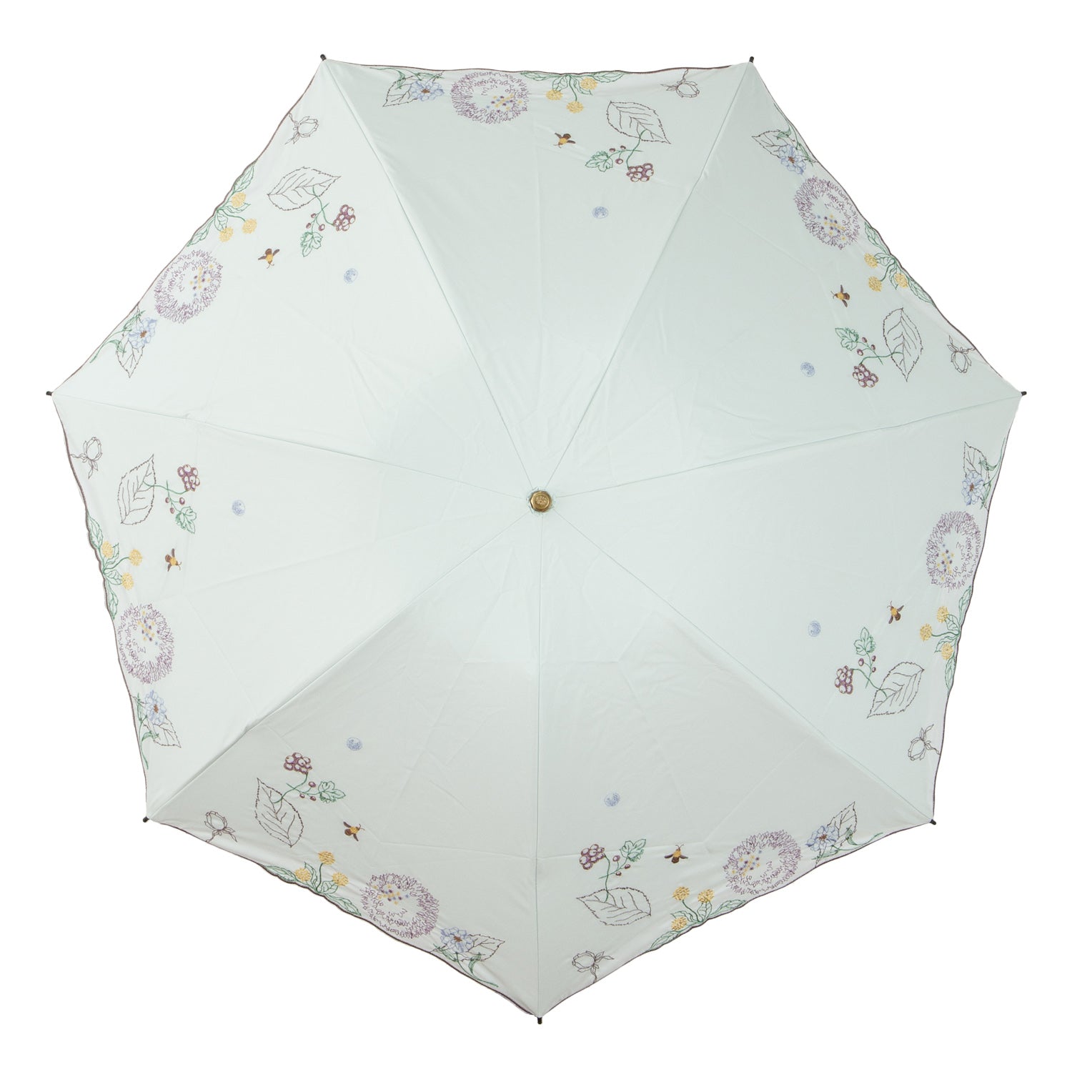 ボタニカル刺繍晴雨兼用 ミニ折りたたみ日傘
