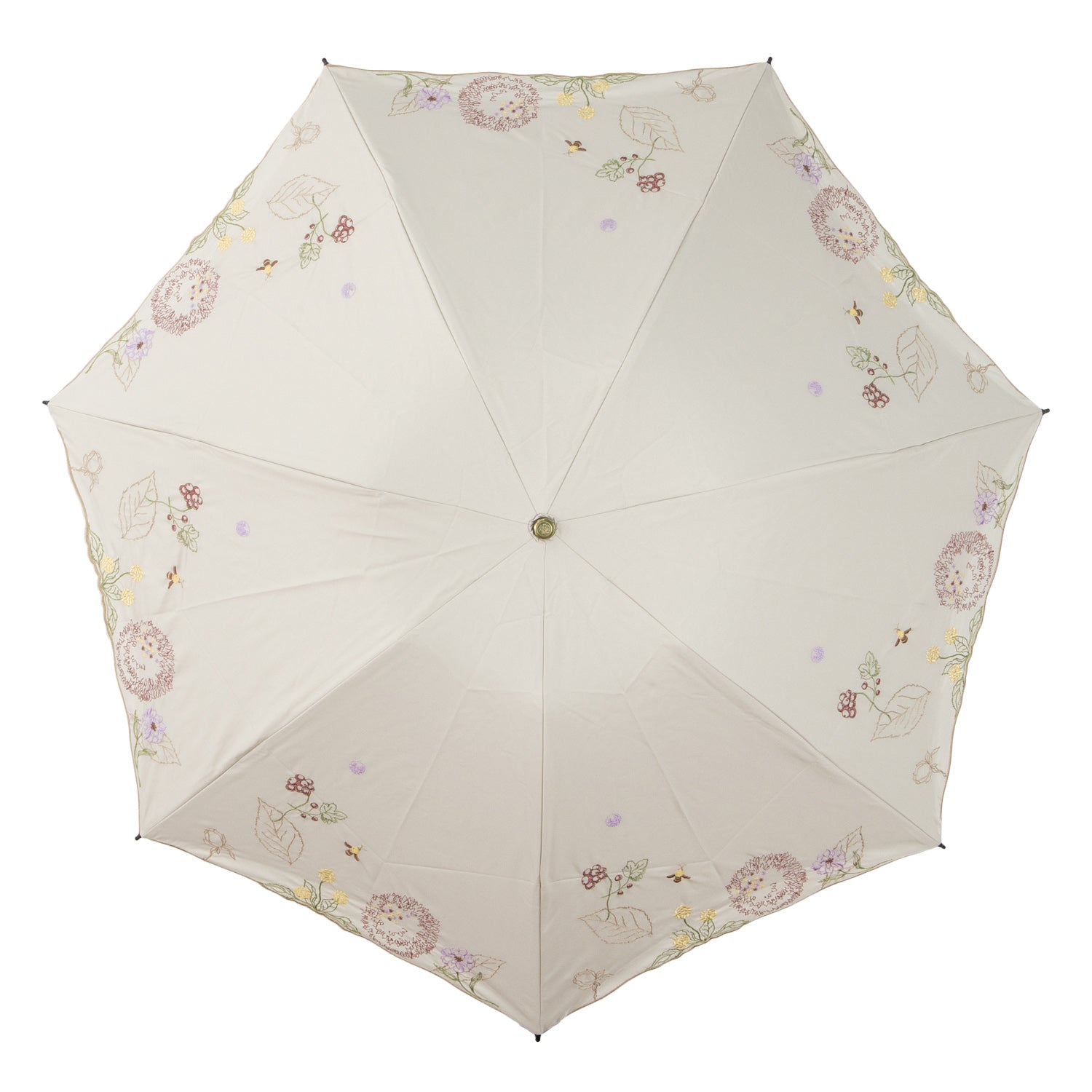 ボタニカル刺繍晴雨兼用 ミニ折りたたみ日傘