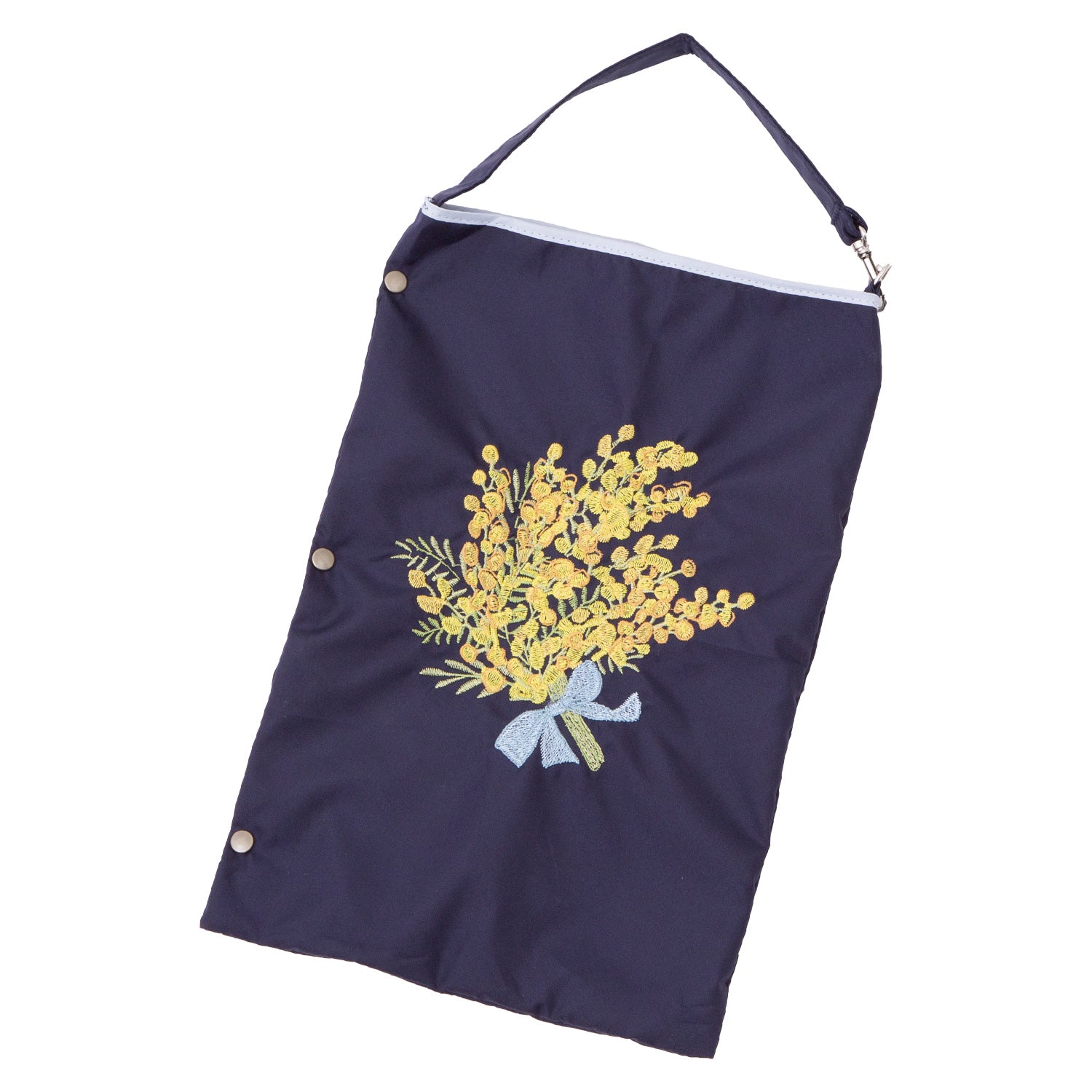 ミモザオーガンジーカットワーク刺繍かわず張り晴雨兼用ショート折りたたみ日傘