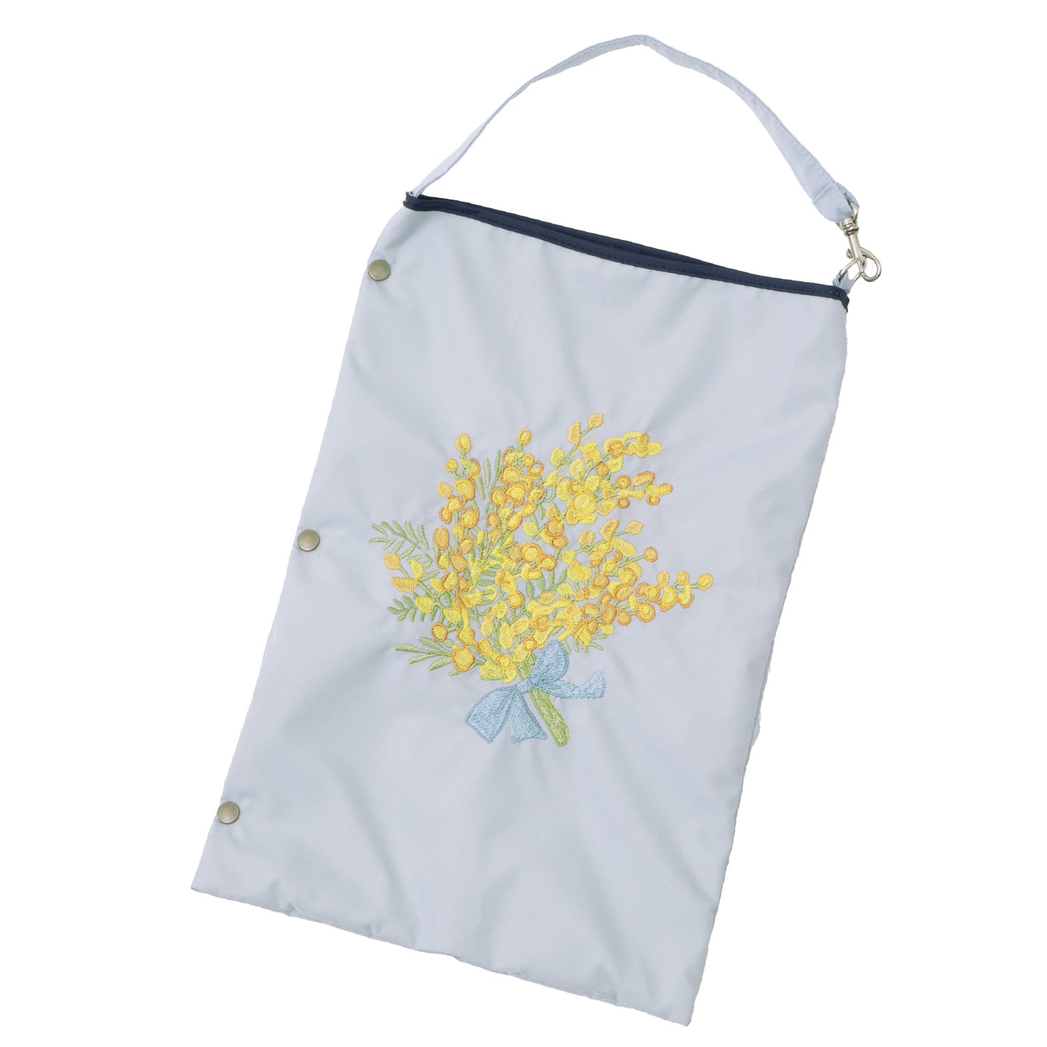 ミモザオーガンジーカットワーク刺繍かわず張り晴雨兼用ショート折りたたみ日傘